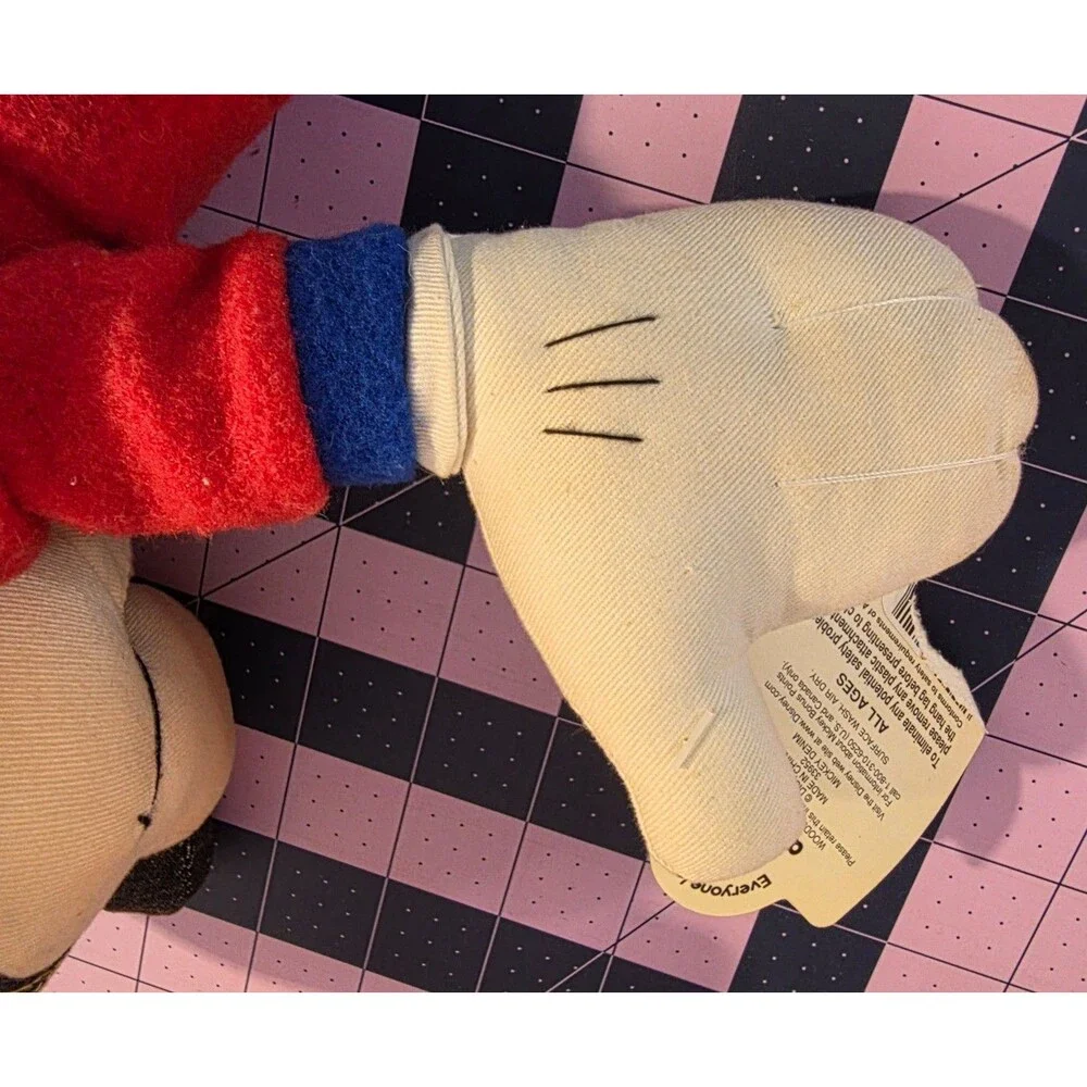 Vintage Applause Mickey Mouse Plush Red Hoodie Denim Shoes Ear Tag Disney 18